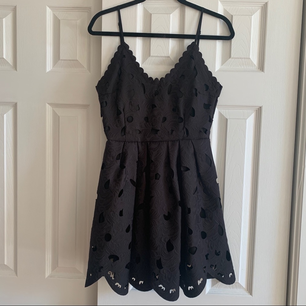Little black dress with cutout details, new